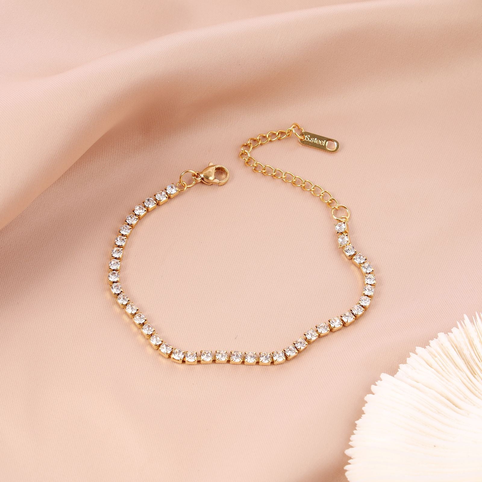 Wholesale Stainless steel zircon diamond cool style bracelet